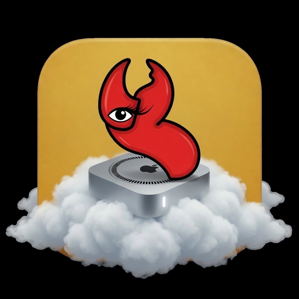 ClawSight Cloud icon showing the ClawSight mark above a Mac mini in the cloud.